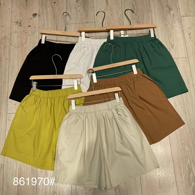 New in early summer! [fabric] Japanese casual candy color a series of versatile elastic waist A-shaped casual shorts 861970# XYY