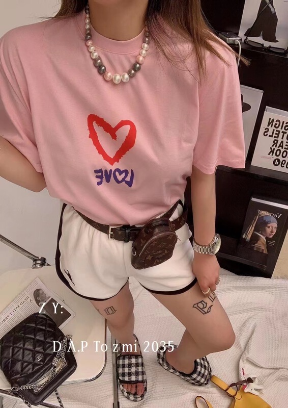 New in early summer! [ZY] casual letter printed love short sleeve T-shirt 2035# WTT