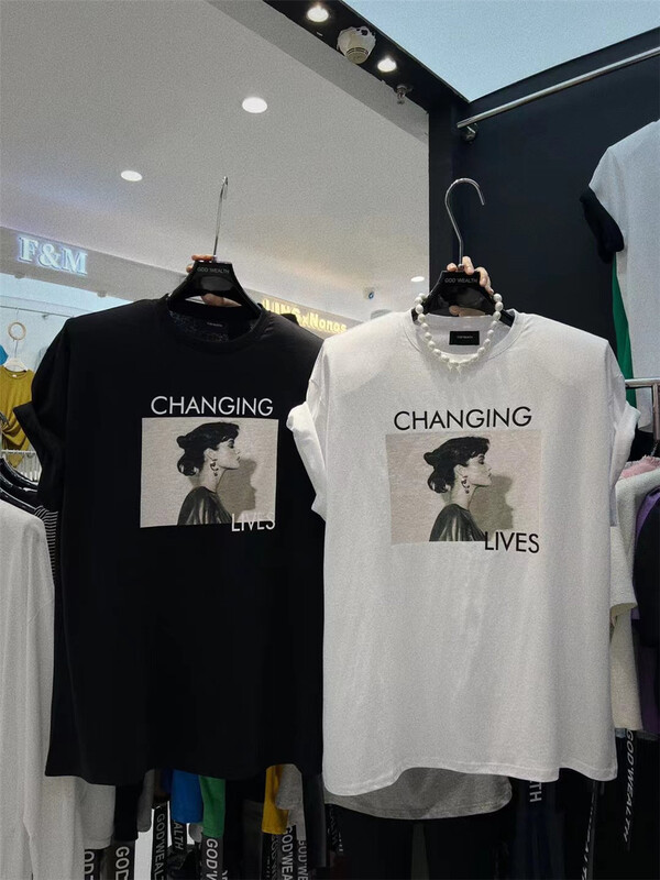 [strict selection of buyers - God of wealth] European and American printed casual loose short sleeved T-shirt 1517# Cl
