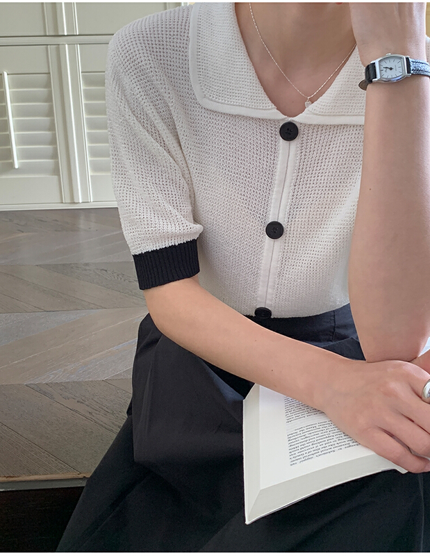 New year in early spring! [the mind] color blocking versatile simple knitted cardigan 71023# jhy
