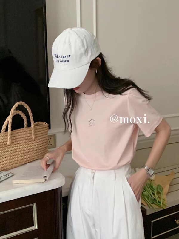 New year in early spring! [Moxi] Korean simple and versatile small head short sleeve T-shirt 1583# XJ