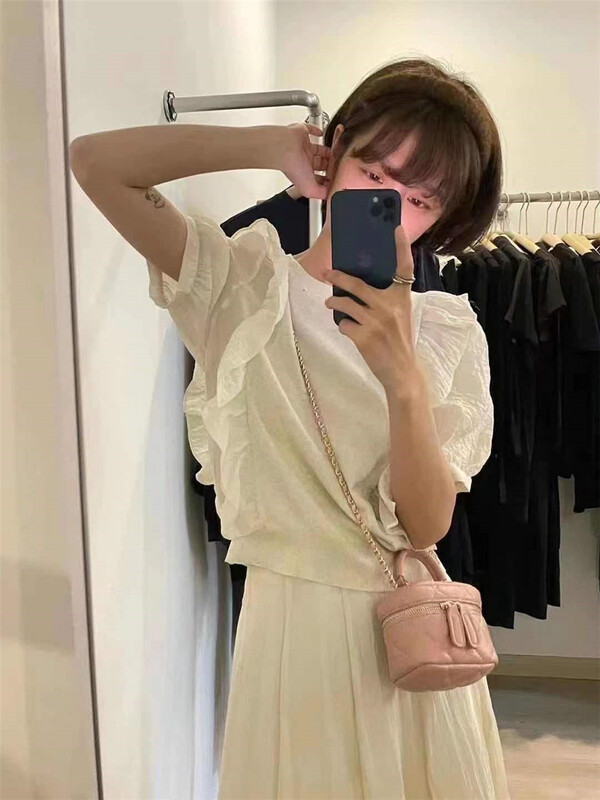 [Susan] Ruffle design Vintage blouse 18228# LSW