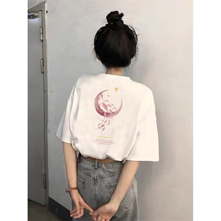 [three thousand gold] Korean loose print short sleeve T-shirt 8071# ll