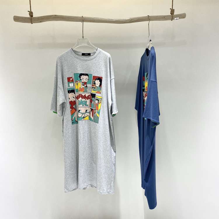 [just soso] Korean loose cartoon Printed Dress 6964# CLS