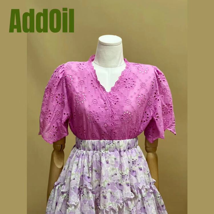 [addoil] hollow out machine fashion shirt ys3-909# zxl