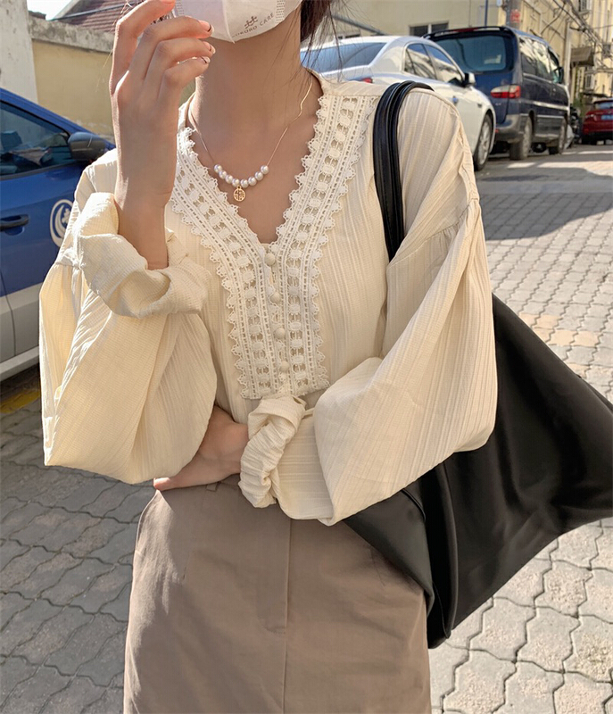 New year in early spring! [timely rain] sweet stitching design Vintage shirt 09552# jhy