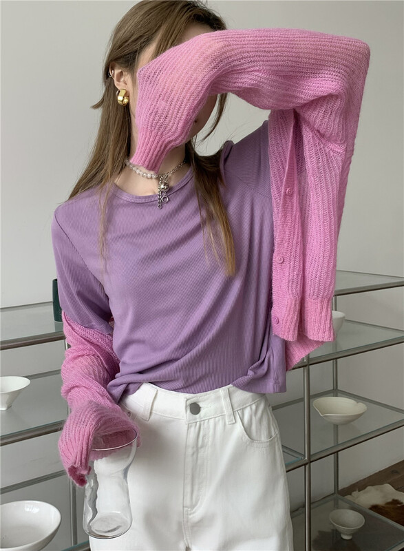 High quality soft skin! [m.five soul] simple solid color comfortable soft Pullover short sleeve T-shirt 11113# CLS