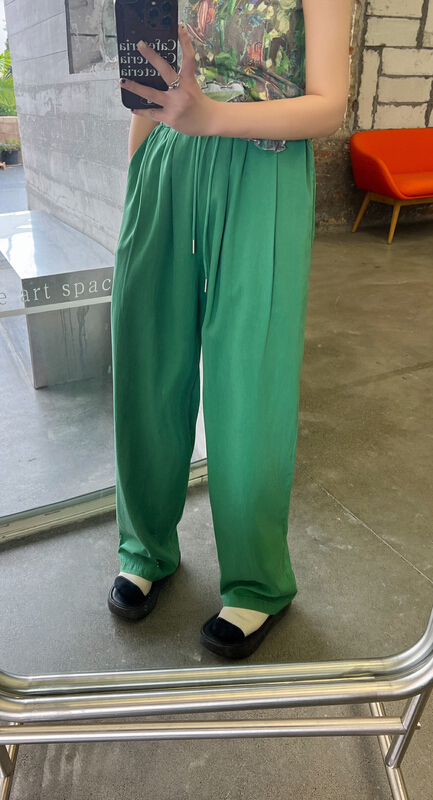 New in early summer! [two percent] Tencel wide leg casual pants 9878# LSL
