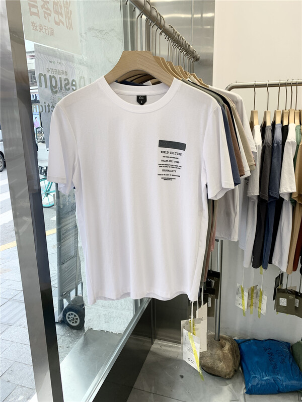 [Gu liangmu] round neck versatile print Casual Short Sleeve T-shirt 2521# ZZL