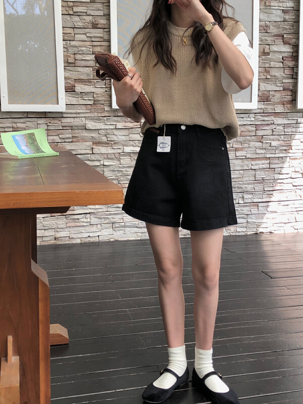 New year in early spring! [meet me] fashion classic versatile denim shorts 61110# L