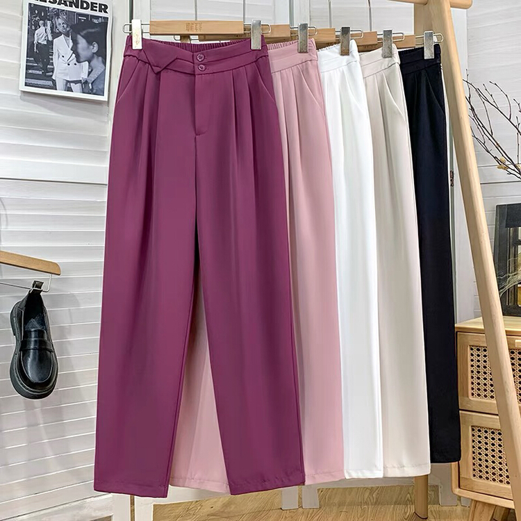 [Gangan] premium double breasted clear color casual pants 1301# Cl