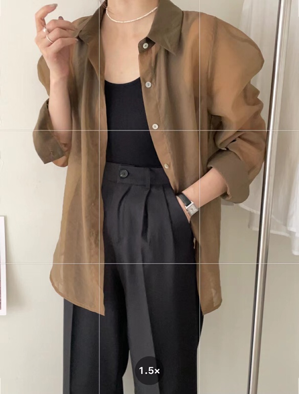 [in mode] Korean solid color loose sunscreen shirt 6863# cqw