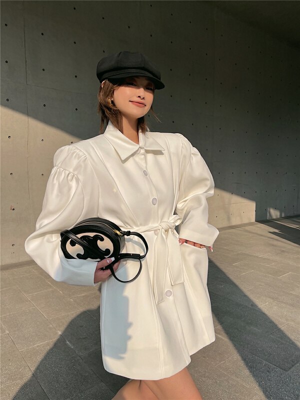 New year in early spring! [open] large pocket fashion versatile short coat (with belt) 8691# XYJ