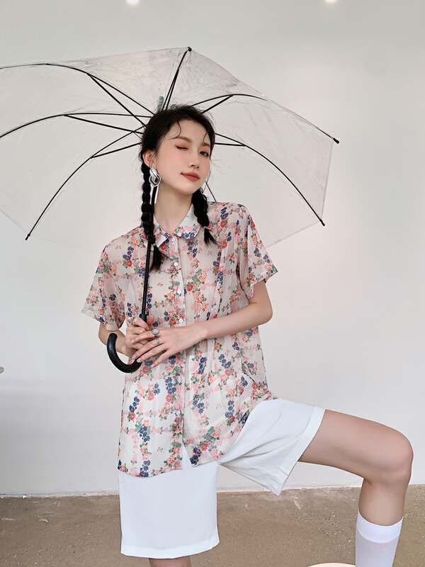 New in early summer! [AC] romantic floral short sleeve shirt 6798# JJ
