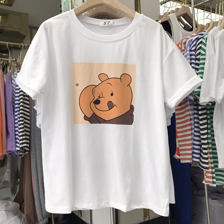 [Ziyi family] simple and versatile cartoon Winnie short sleeve T-shirt 0166# WTT