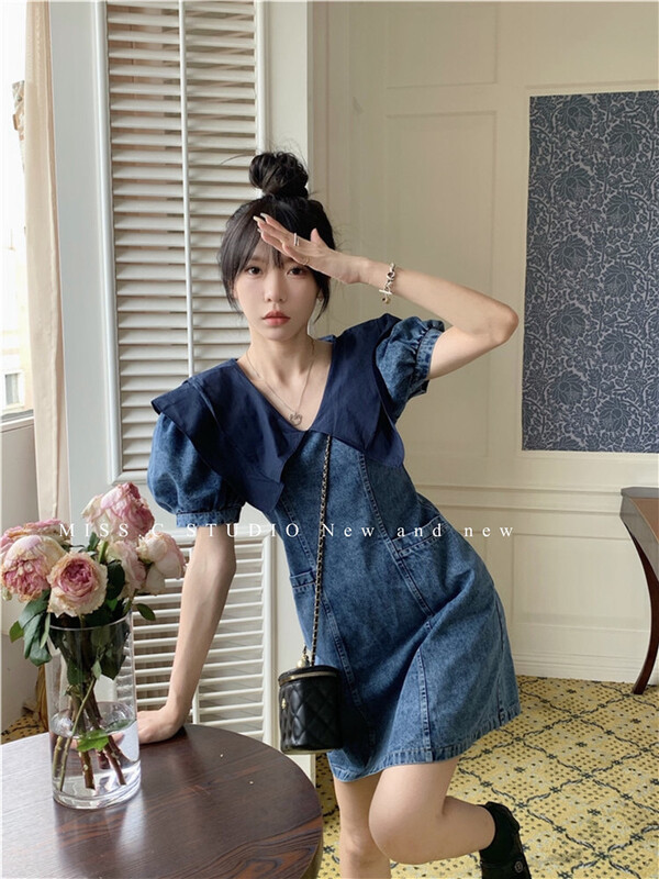 [miss. C studio] Korean fashion denim dress 8915# zxx