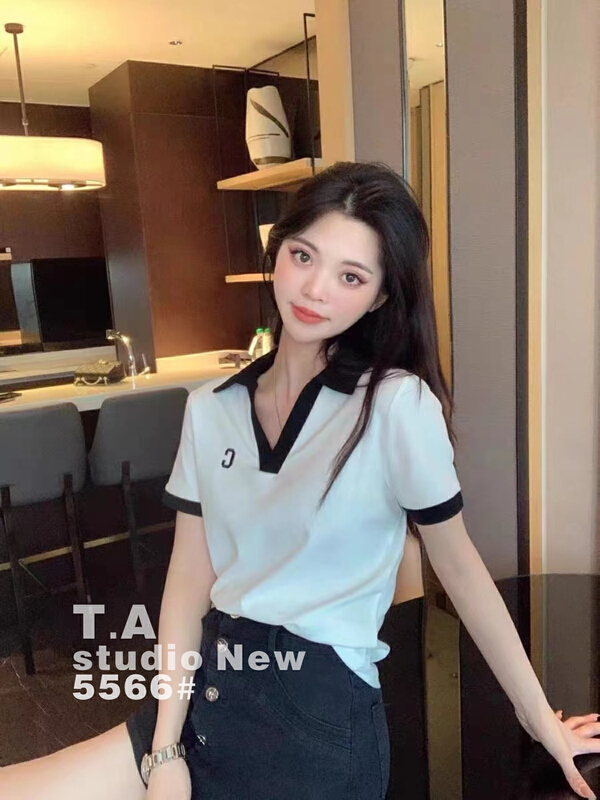[TA +] letter fashion versatile blouse 5566# XYY