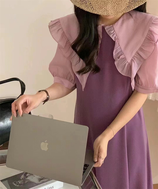 [Sumi] large lapel temperament fungus edge dress 22618# zjy