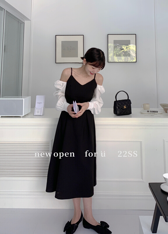 goods in stock! New year in early spring! [new open] one shoulder sling waist dress (with waist rope) sl22097# zxl