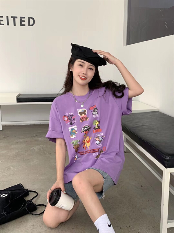 goods in stock! [eleven] round neck cartoon printed short sleeve T-shirt 9033# lwy