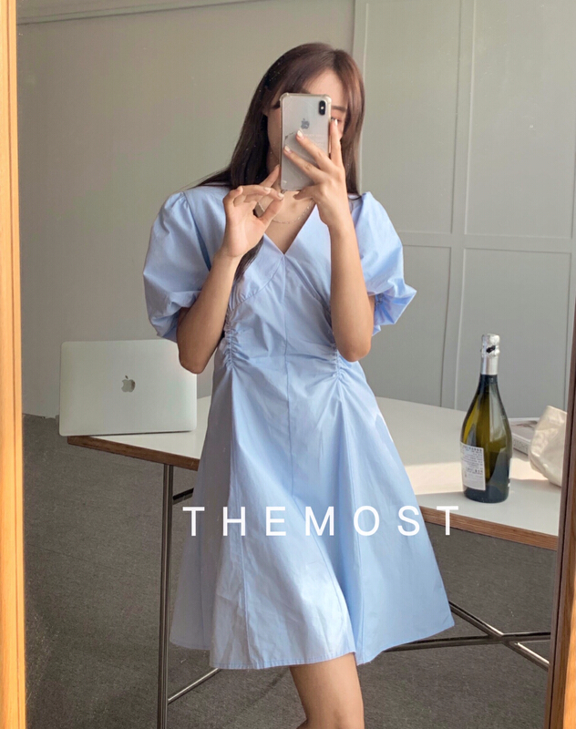 New in early summer! [the most] Korean style V-neck versatile dress 8833# HBx