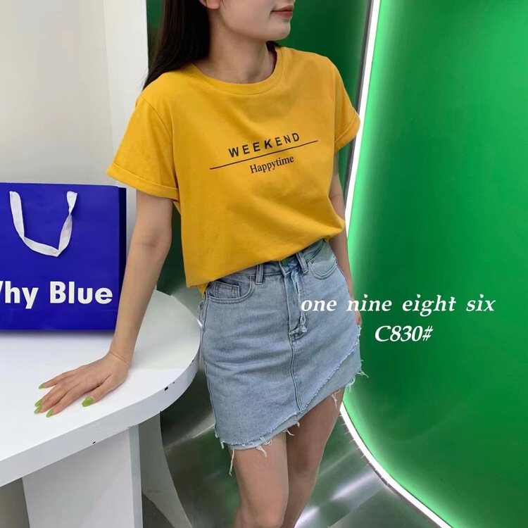 New in early summer! [1986] fashionable and versatile letter short sleeve T-shirt 830# XYY