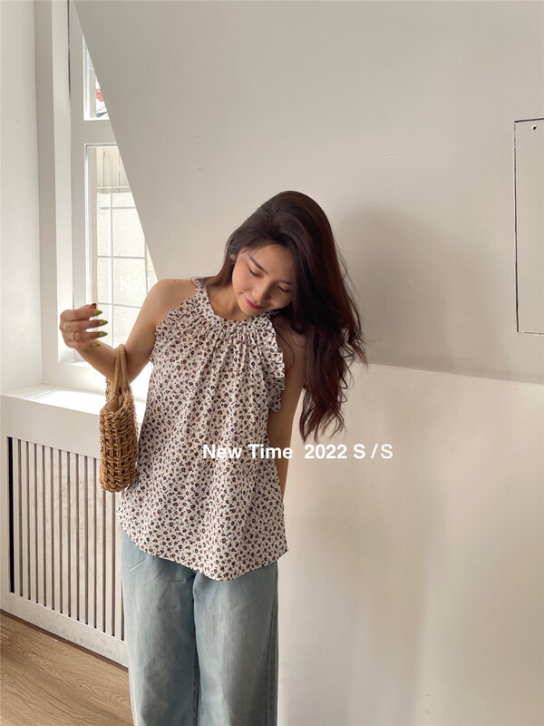 [new time] holiday Style Floral loose shirt ys1-1173# XYY