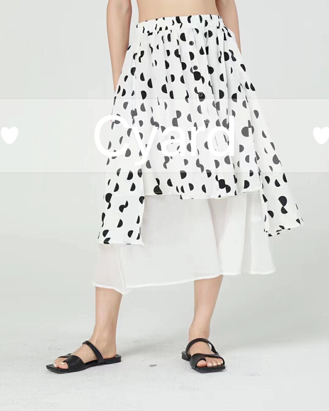 [cyard] layered pressure pleated wave point skirt 82058# L