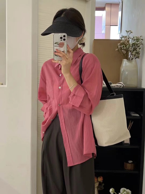 [m.zi studio] Korean casual one pocket sunscreen shirt 5621# HBx