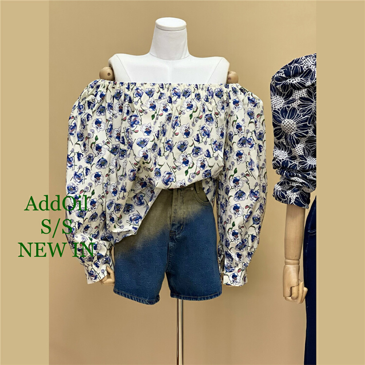 goods in stock! New in early summer! [addoil] a small shirt 5018# zxl with broken flowers on one shoulder