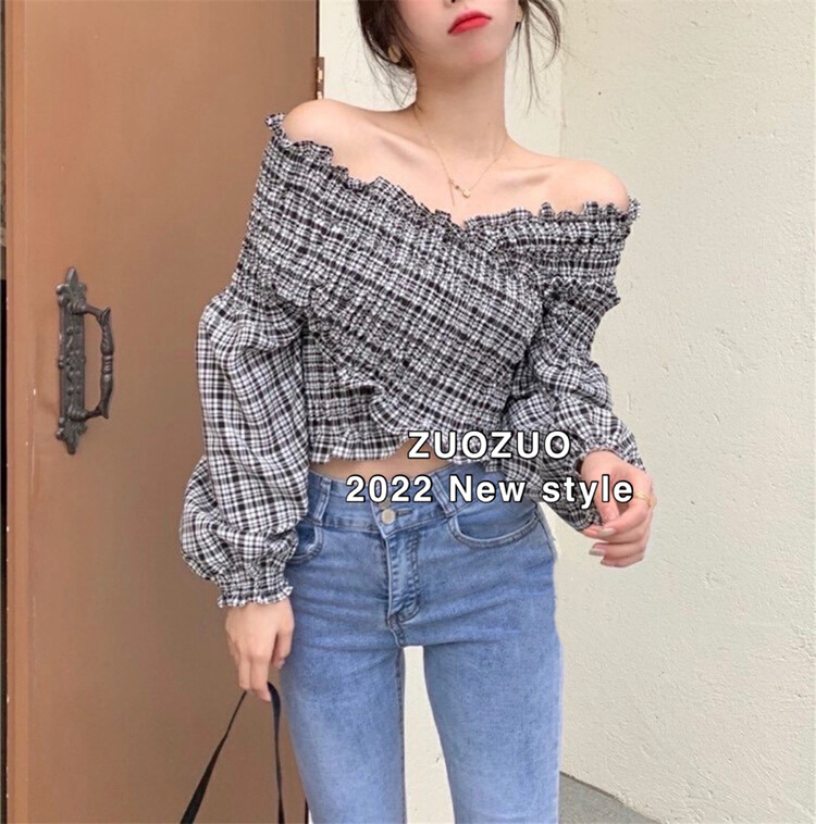 New year in early spring! [Zuo Zuo] checkered Korean pullover shirt 3353# ozq