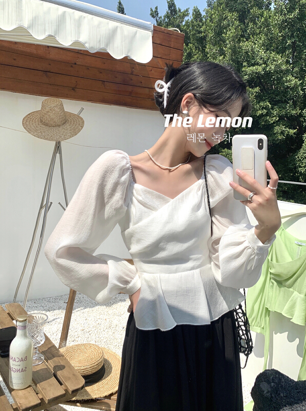 [lemon green tea] Korean style short shirt 2069# hjy