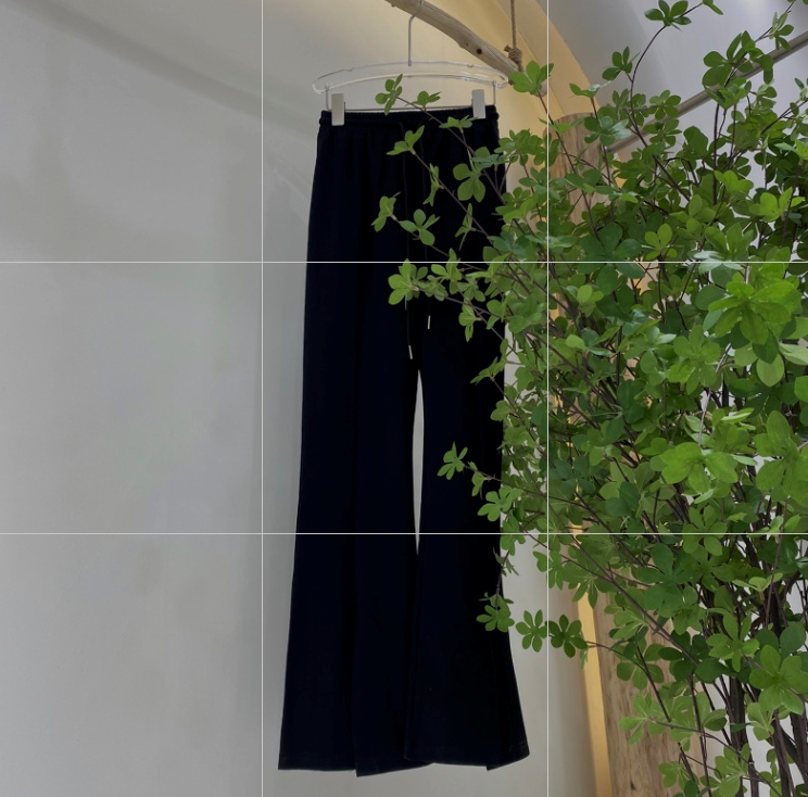 New year in early spring! [moo Le] basic versatile fashion tighten waist slit casual pants 22075# CLS