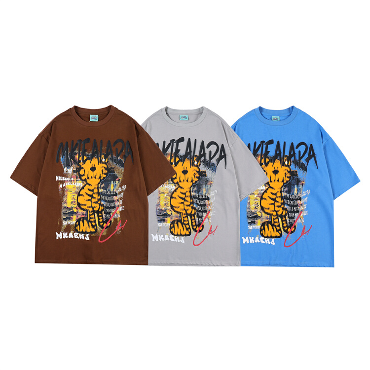 [BNL] Unisex personalized graffiti Tiger Print short sleeve T-shirt 625# ZZL