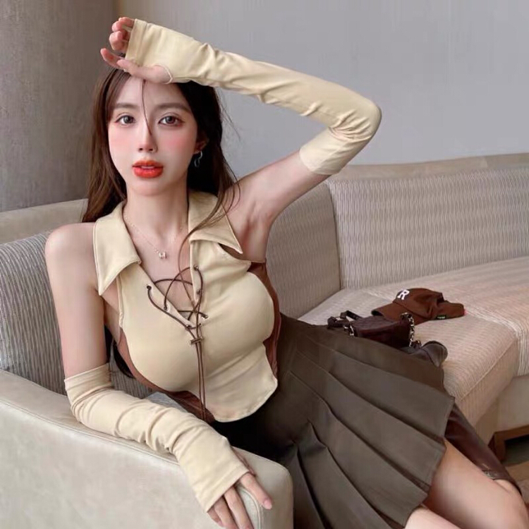 New in early summer! [F.P.] foreign style bandage knitted vest / suspender (with sleeves) 3038# HBx