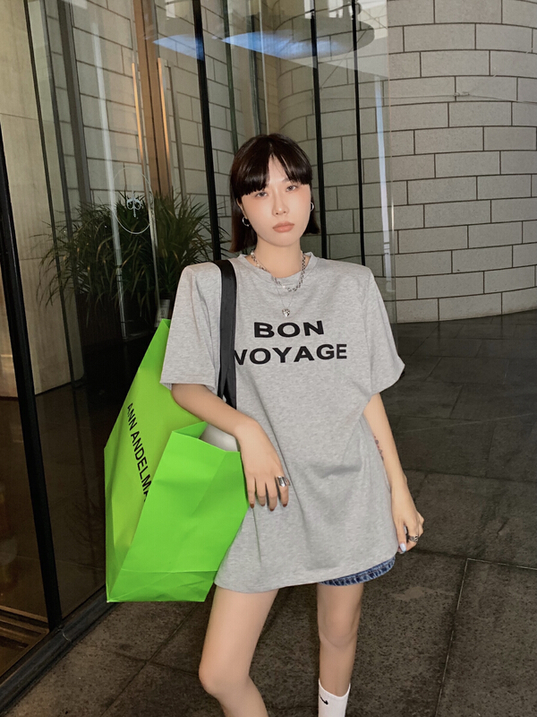 New year in early spring! [Yuanxi] Korean loose large letter short sleeve T-shirt 6038# LSL