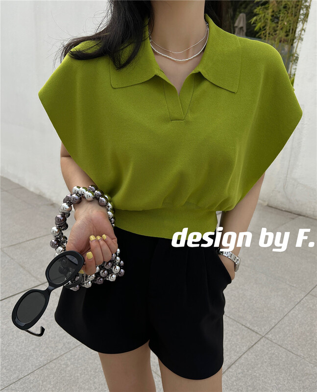 New in early summer! 【F】 Premium minimalist versatile knitted short vest m106# zxx