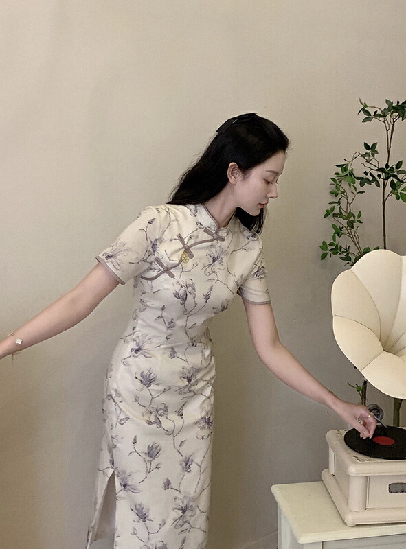 [w design] national style retro printing improved dress 20111# WPL