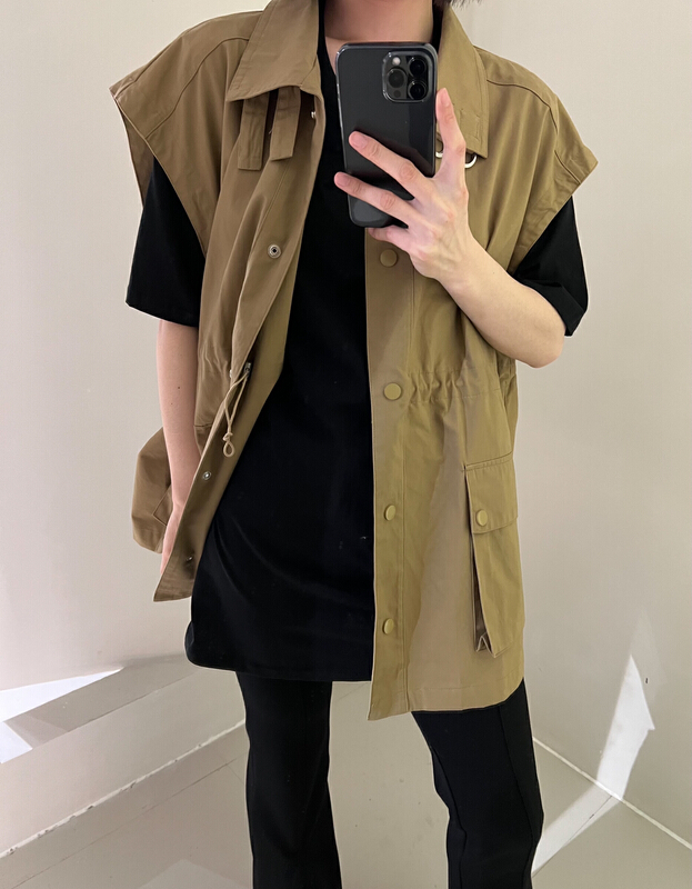 [Bu class] Korean style waist closing tooling vest b1387# zxl