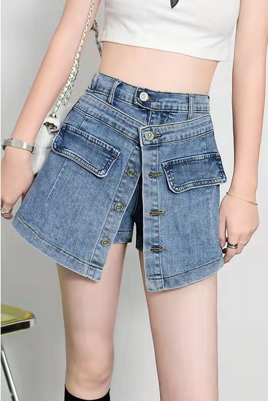 【 Rebecca 】 double waist elastic denim skirt 2282# Cl