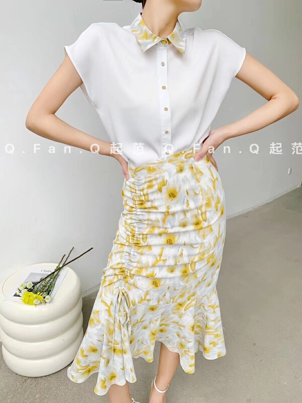 Original price 73.32! New in early summer! [style] Chiffon lady fashion skirt 8383# JJ