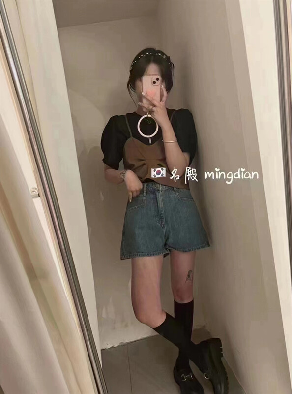[Susan] round neck Korean soft blouse (with vest) 18179# LSW