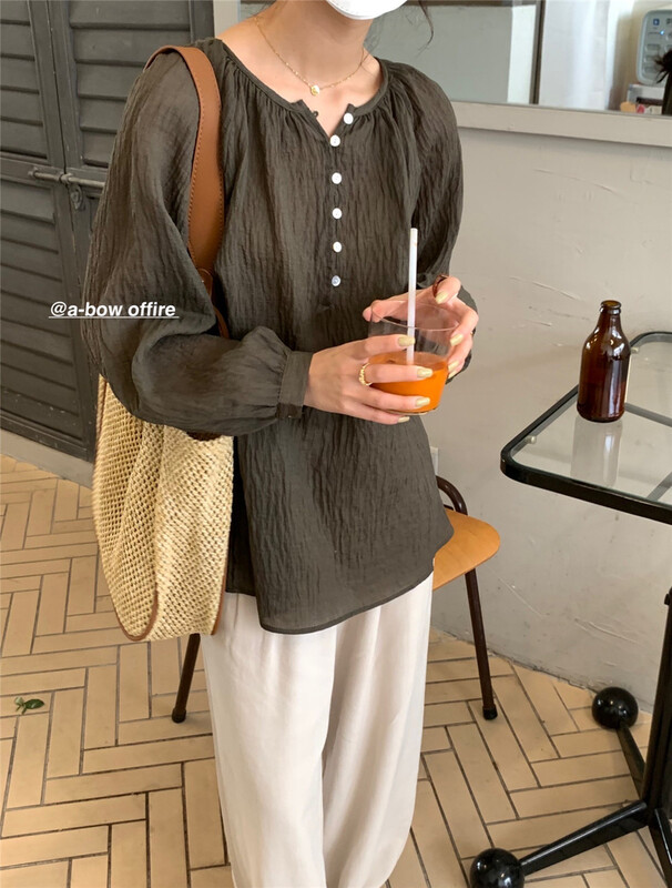 [a-bow studio] solid color loose shirt 15121# ZSY