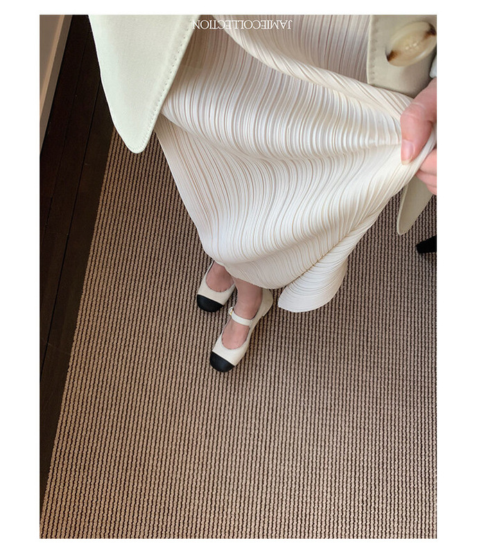 New year in early spring! [hi] Korean crimp elastic mid length skirt 5126# hjy