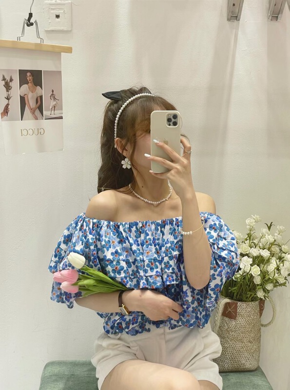 [ya. Mei] broken flower comfortable Korean small shirt 8612# ll