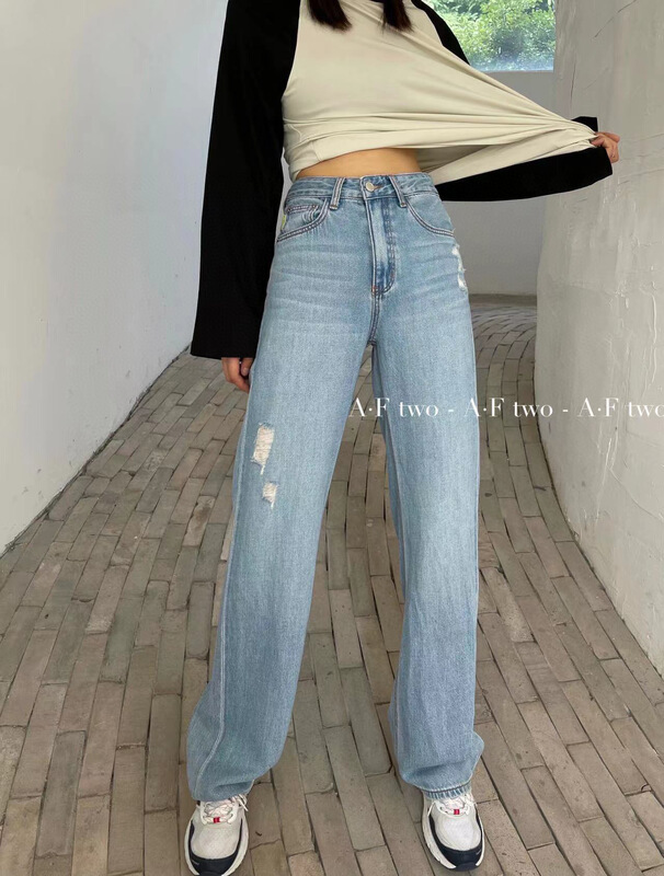 goods in stock! [buyer Yan Xuan Dai Jiaer] Korean loose wide leg jeans 81121# Cl