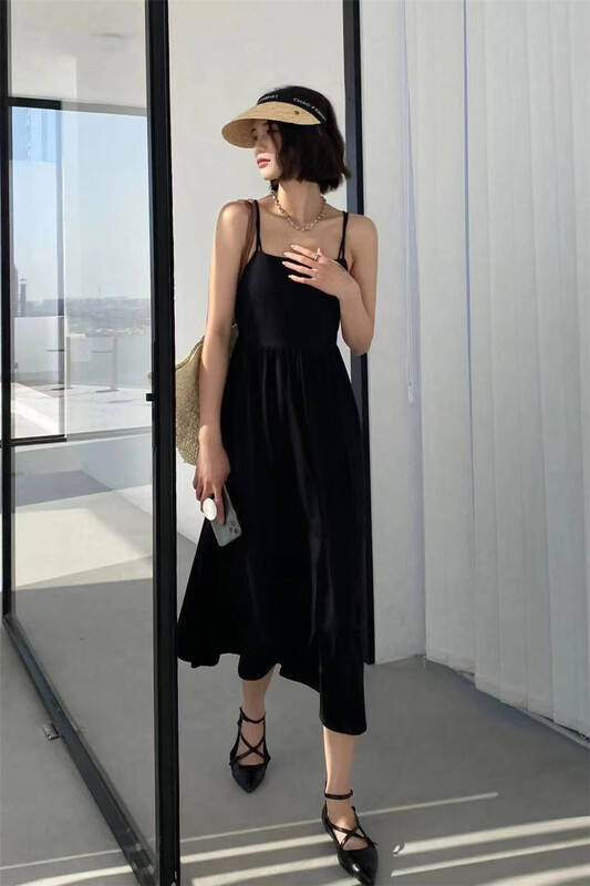 New in early summer! [black + white] Korean exotic spice girls sexy suspender dress 2s10774t# lwy