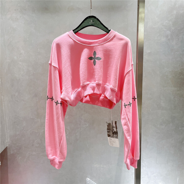 goods in stock! New year in early spring! [Zia] Korean minority short printed sweater 320020# zyh