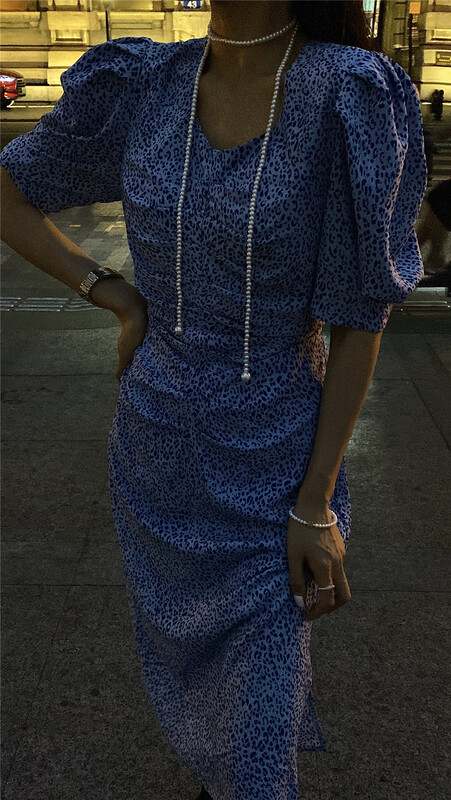 In early summer! [BF wlj] Korean thin leopard print dress 9073\ozq