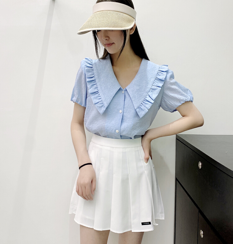 goods in stock! New in early summer! [BL Bertie Leah] temperament baby collar bubble sleeve sweet blouse 23238# XYJ